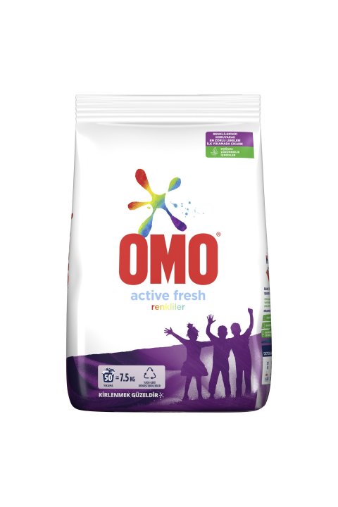 Omo Matik Çamaşır Deterjanı Renkli-Active Fresh 7 5 Kg
